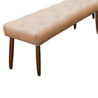 Banco De Canto Estofado Sira Suede Bege Pés Palito Castanho C