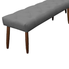 Banco De Canto Estofado Sira Suede Cinza Pés Palito Castanho