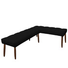 Banco De Canto Estofado Sira Suede Pés Palito Castanho C05 -