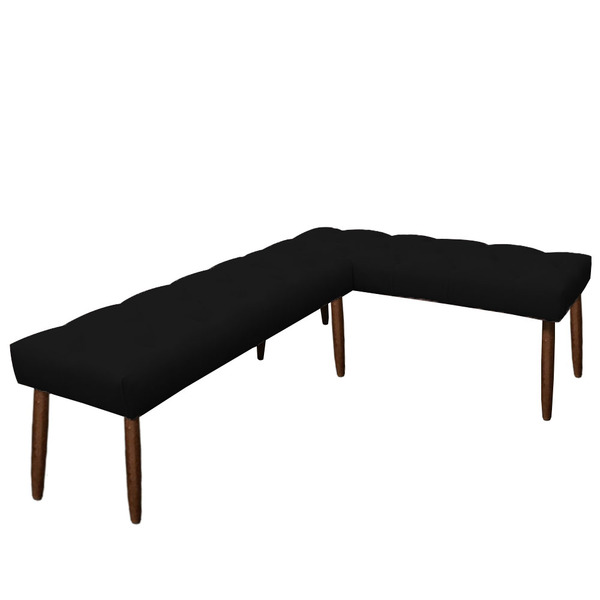 Banco De Canto Estofado Sira Suede Pés Palito Castanho C05 -