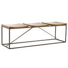 Banco De Ferro Industrial Assento De Madeira 03 Lugares Conra