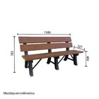 Banco De Jardim 150cm Em Madeira Plástica  Ipê