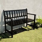 Banco De Jardim 2 Lugares Com Encosto Madeira Maciça  Preto