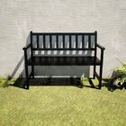 Banco De Jardim 2 Lugares Com Encosto Madeira Maciça  Preto