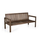 Banco De Jardim 3 Lugares Madeira Maciça Yescasa Nogueira