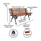 Banco De Jardim Cavalo Em Ferro 9 Réguas Madeira Verniz