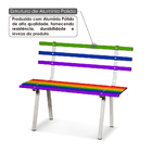 Banco De Jardim Com 2 Lugares Em Alumínio Polido - Colorido