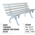 Banco De Jardim E Praça Tamanduá Em Madeira Verniz Branco