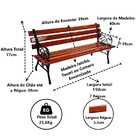 Banco De Jardim Francês Em Ferro 7 Réguas Madeira Verniz
