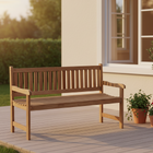 Banco de Jardim em Madeira com 3 Lugares 45x150cm Jatobá Lyptus Metalnew