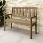 Banco De Jardim Rústico De Madeira 2 Lugares Com Encosto
