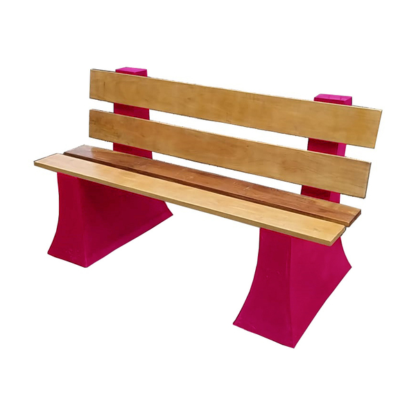 Banco De Jardim Rústico De Madeira Encosto 1 5 Metro 3 Lugare