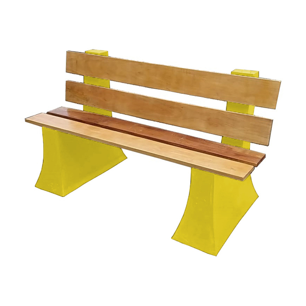 Banco De Jardim Rústico De Madeira Encosto 1 5 Metro 3 Lugare