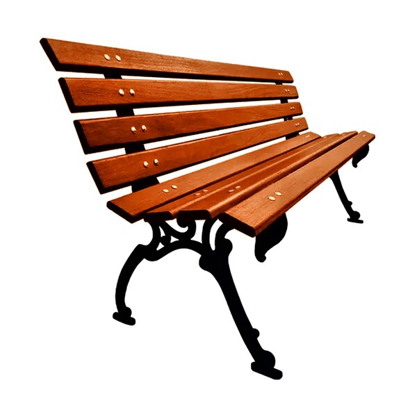 Banco De Jardim Tamanduá Em Ferro 8 Réguas Madeira Verniz