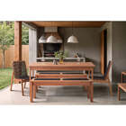 Banco De Madeira 2 Lugares Trama - Jatobá E Corda Preta - Meu