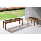 Banco De Madeira 2 Lugares Trama - Jatobá E Corda Preta - Meu