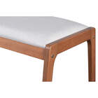 Banco De Madeira 3 Lugares Naomi - Amêndoa E Tecido Bege - Me