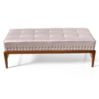 Banco De Madeira Com Estofado Retangular Bell Creme – Straub