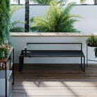 Banco De Madeira E Ferro Estilo Industrial  Preto 2,00 X 0,50