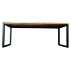 Banco De Madeira E Ferro Estilo Industrial - Base Preto Eletr