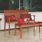 Banco De Madeira Jatoba Retangular Com Encosto Fitt Eco Blind