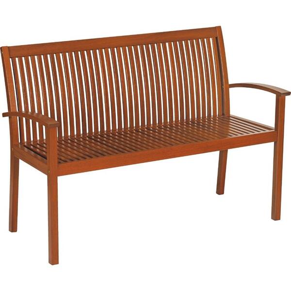 Banco De Madeira Jatoba Retangular Com Encosto Fitt Eco Blind