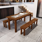 Banco De Madeira Maciça Pinus 160 Cm Rústico Vintage W02 Imbu