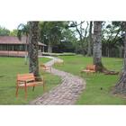 Banco De Madeira Muiracatiara Retangular Com Encosto E Braco