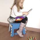 Banco De Plástico Dobrável Infantil Azul