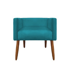 Banco Decorativo Nina Suede Azul Turquesa - Dominic Decor