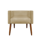 Banco Decorativo Nina Suede Bege Rosado - Dominic Decor