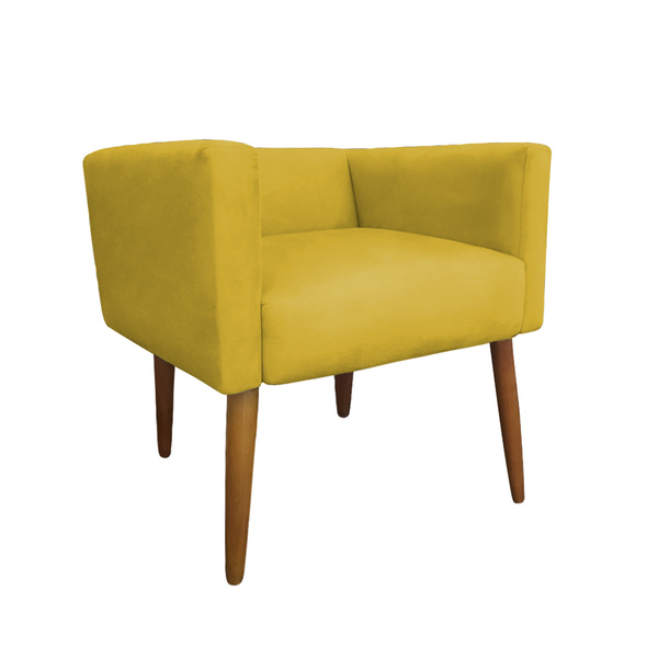 Banco Decorativo Nina Suede Mostarda - Dominic Decor