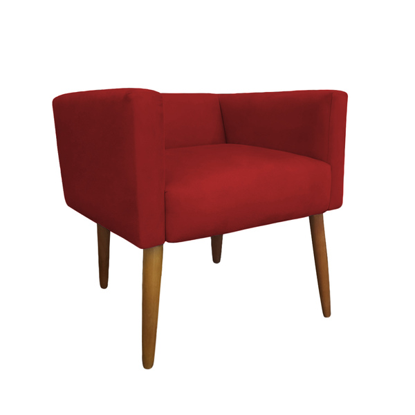 Banco Decorativo Nina Suede Vermelho - Dominic Decor