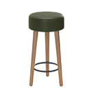 Banco Decorativo Paris Pés Palito Tecido Sintético Verde Sala