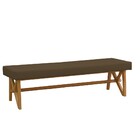 Banco Decorativo Sala De Estar 180cm Linz Linho Marrom - Gran