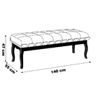 Banco Decorativo Sala De Estar Fiord 140cm Linho Bege G42 - G