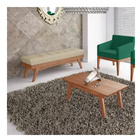Banco Decorativo Sala De Estar Rita 160cm Linho Bege G42 - Gr