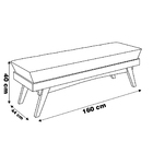 Banco Decorativo Sala De Estar Rita 160cm Linho Bege G42 - Gr