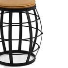 Banco Decorativo Seat Garden Estofado Flora Preto Couro Marro