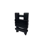 Banco Dobrável Ripado Baixo Compacto E Portátil Preto