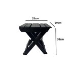 Banco Dobrável Ripado Baixo Compacto E Portátil Preto