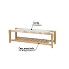 Banco Elegance Com 138 Cm Em Madeira Tauari - Amêndoa/areia