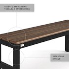 Banco Em Aço Com Assento Madeira 2 Lugares Isma Preto