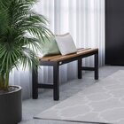 Banco Em Aço Com Assento Madeira 2 Lugares Isma Preto