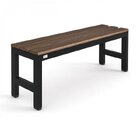 Banco Em Aço Com Assento Madeira 2 Lugares Isma Preto