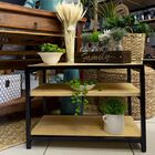 Banco Em Ferro Com Assento Em Madeira C/ Sapateira Para Porta