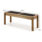 Banco Em Madeira E Corda Náutica Traço 140x37cm