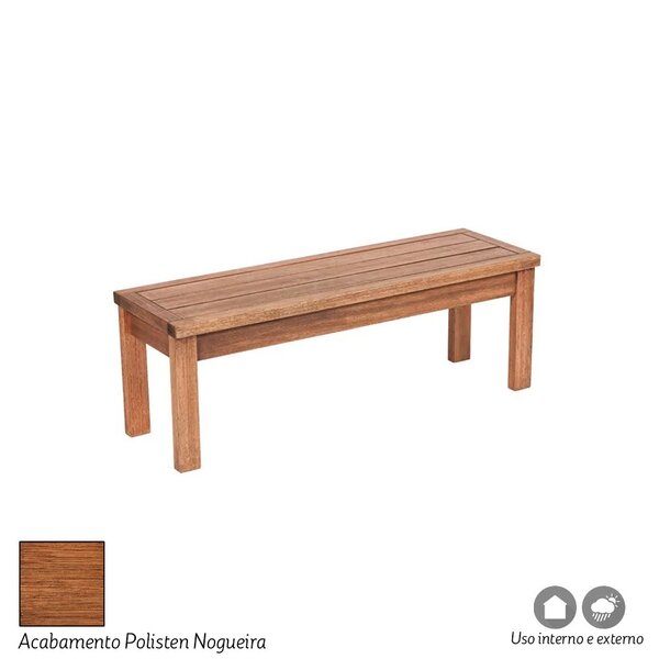 Banco Em Madeira Maciça 2 Lugares 120cm Ipanema  Polisten Nog