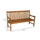 Banco Em Madeira Maciça Com Encosto 2 Lugares 120cm Ipanema