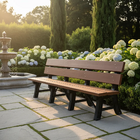 Banco Em Madeira Plástica Ecológico Para Jardim Com Encosto